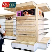 Estante Plegable Moderno Personalizado para Exhibición de Extensiones de Cabello y Pelucas, para Decoración de Tiendas de Cabello y Montaje en Pared