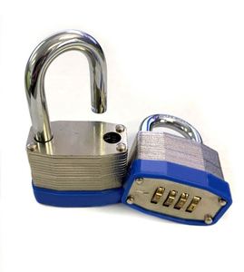 กุญแจล็อคแบบผสม WEKIS ขนาด 45 มม. ตัวล็อคทำจากเหล็กชุบแข็ง พร้อมตัวล็อคแบบแผ่นโลหะ ทนทาน ใช้กับประตูโลหะ มีล้อทองเหลือง 4 ล้อ ปลดล็อคได้ด้วยกุญแจ - Product Image 2