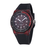 Jam Tangan Selam Tahan Air 20ATM Casing Serat Karbon Miyota 8215 Jam Tangan Analog Digital Otomatis Super-Lumi Nova Bercahaya