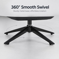 Fauteuil pivotant en forme d'œuf, revêtement en cuir souple, fauteuil d'appoint rotatif à une seule place pour salon, réception, villa, maison