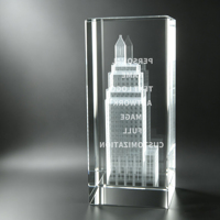 Trophée en cristal Neelpure 129220 avec sculpture intérieure gravée au laser et motif personnalisé pour les récompenses d'événements d'entreprise