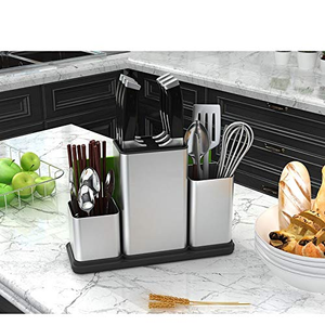 Utensilios de Cocina de Silicona y Juego de Cuchillos de Acero Inoxidable con Soporte - Product Image 4