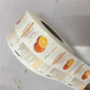 Etiqueta adesiva revestida de papel e garrafa plástica, embalagem de suco adesiva