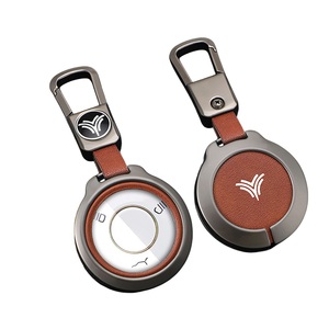 Porte-clés de voiture porte-clés en alliage de zinc avec couvercle en métal en cuir véritable porte-clés intelligent protecteur pour Neta V/U - Product Image 3