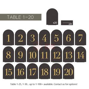 Custom Modern <b>Acrylic</b> Table Number 8 Black <b>Mirror</b> Arched Design Elegant Wedding Reception Decor 6in Height - Product Image 3