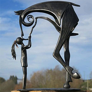 Mini bacio in metallo/libertà/amore/volo/foraggiamento ornamenti di scultura a cavallo ornamenti da tavola decorazione d'interni - Product Image 3