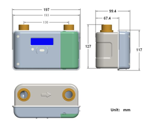 Medidor de Gas Ultrasónico Inteligente G2.5 con Lectura Remota IoT, Válvula de Acero Inoxidable Montada en Pared, Prepago/Postpago AMR - Product Image 2