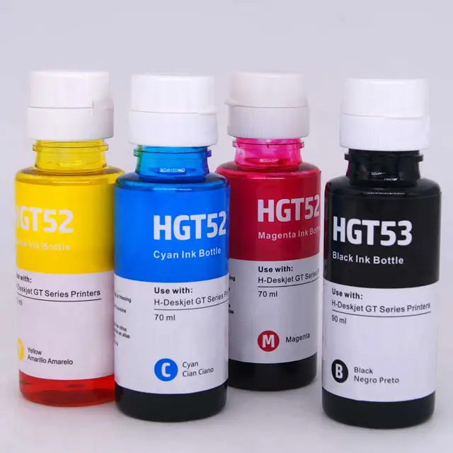 고품질 잉크 HGT51 T52 OEM 리필 UV 염료 잉크 컬러 박스 로고 도매 병 잉크 70ml