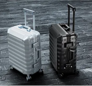 Fingerprint unlocking travelling boarding suitcase trolley luggage universal wheel 20/24/28 intelligent lock