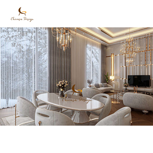 High End moderno di lusso italiano telaio in acciaio inox tavolo <span class=keywords><strong>da</strong></span> pranzo 8 posti ovale in legno tavolo <span class=keywords><strong>da</strong></span> pranzo per Villa - Product Image 3