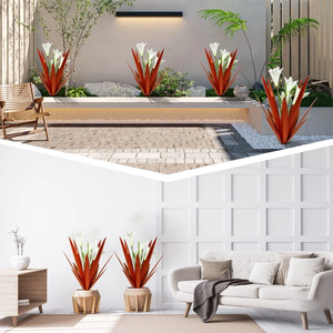 Ornement de plante <span class=keywords><strong>d</strong></span>'<span class=keywords><strong>agave</strong></span> en métal peint à la main pour la <span class=keywords><strong>d</strong></span>écoration intérieure Art de jardin et sculpture de pelouse - Product Image 3
