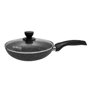 Servicio de OEM sartén profunda de fondo de inducción antiadherente de aluminio personalizada con tapa de vidrio 24 cm IB del proveedor de Bangladesh - Product Image 1