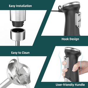 Batidora de mano eléctrica profesional comercial portátil 4 en 1, batidora de varilla de alta resistencia para zumos de frutas, juego HB01 - Product Image 3