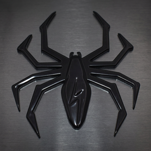 Hanwell Black All-metal Chrome-plated Spider Emblem for <b>Cars</b>-Self-Adhesive Reusable Logo <b>Decal</b> (MetalHead Collection) - Product Image 2