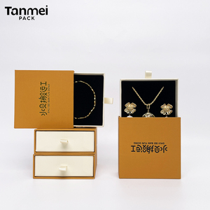 Caja de Embalaje de Joyería con Logotipo Personalizado, Caja de Regalo de Papel Hecha a Mano Reciclable para Collar, Pulsera y Anillo - Product Image 2