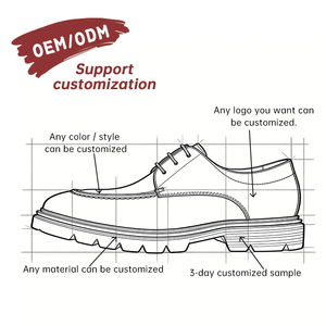 OEM Custom Men's Cowhide Autumn Wedding <b>Shoes</b> Lace-up <b>Comfort</b> Breathable Waterproof Dress Oxford Formal Office <b>Work</b> - Product Image 3