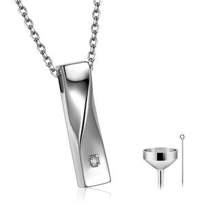 Collar con Colgante Cuadrado <span class=keywords><strong>de</strong></span> Acero Inoxidable, Moderno, con Urna para Cenizas <span class=keywords><strong>de</strong></span> Mascotas, Abrible, para <span class=keywords><strong>Amantes</strong></span> <span class=keywords><strong>de</strong></span> Mascotas - Product Image 1