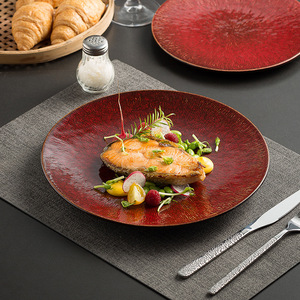 Assiettes en céramique à motif pierre écologiques avec texture naturelle <span class=keywords><strong>et</strong></span> matériaux sûrs pour la cuisine domestique <span class=keywords><strong>et</strong></span> la décoration des repas décontractés - Product Image 1