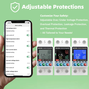 Disjoncteur de fuite de terre de protection de courant de tension numérique de système de gestion d'énergie monophasé de WiFi intelligent pour le ménage - Product Image 4