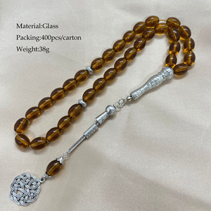 Adorno Tasbih árabe de punta única oración por Alá joyería vidrio musulmán Rosario árabe <span class=keywords><strong>Tasbeeh</strong></span> Eid al-fitr <span class=keywords><strong>Dhikr</strong></span> para adoración - Product Image 2