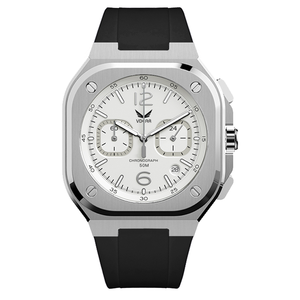 Reloj de pulsera de cuarzo para hombre, cronógrafo de lujo con correa de goma, de acero inoxidable, con logotipo personalizable, 316l - Product Image 2