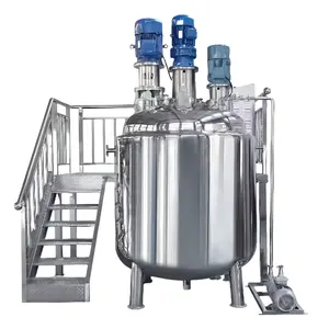 DZJX Máquina mezcladora y llenadora de jabón líquido cosmético Mezclador Fabricación de champú 1000 L 55 Gal Homogeneizador al vacío Equipo emulsionante