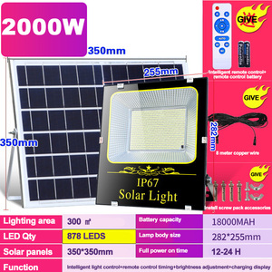 2000W LED Flood Lamp Street <b>Wall</b> Solar LED Solar <b>Light</b> Outdoor <b>Remote</b> <b>Control</b> Waterproof Ip65 for Garden Path Landscape - Product Image 4