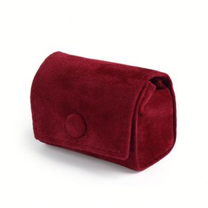 Boîte à bagues en velours pour mariage Fabricant de logo personnalisé rond Hotsale - Product Image 4