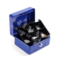 Petite caisse bon marché Grandes pièces de monnaie de taille Stockage d'argent Cash Box pour économiser des dollars Portable