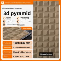 Panneau décoratif mural en pierre d'imitation, texture brique 3D, en pierre culturelle PU personnalisée, forme pyramide
