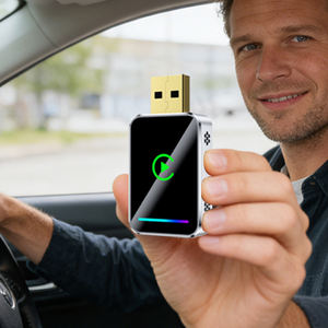 กล่องสตรีมมิ่งมัลติมีเดียในรถยนต์ Amazon Wireless Carplay Android Auto 2 in 1 อะแดปเตอร์ Car Play แบบ USB ดองเกิล Carplay - Product Image 1