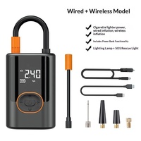 Pompe à air électrique portable sans fil double puissance 4000 mAh 100 W avec affichage numérique et charge USB pour gonflage de pneus