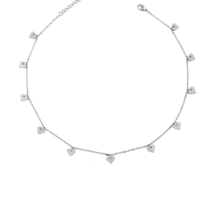 Acier inoxydable Malihini Mini Love Drop Collier Étincelant Multi-Coeur <span class=keywords><strong>Kalea</strong></span> Choker Link Chain Plaqué Or Mignon Cadeau De Mode - Product Image 4