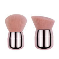 Pinceau de maquillage Kabuki Lattis Luxury Bling en or rose, manche en plastique, poils synthétiques super doux, multifonction pour le visage