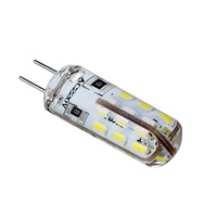 Ampoule LED G4 LED AC110V/220V 1.5W Silicone 24leds 3014smd LED sans scintillement pour l'éclairage de lustre en cristal