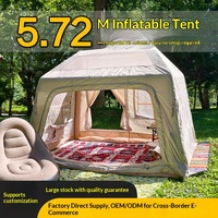 Tente de toit gonflable 5,7 m² Imperméable auvent de camping Quatre saisons Chaud Tissu Oxford Colonne d'air Entièrement automatique Rapide