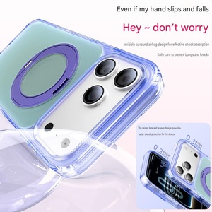 เคสโทรศัพท์มือถือแม่เหล็กแบบด้านสุดหรูสำหรับ iPhone 17 12 13 Pro Max 16 15 14 Plus 17 Air พร้อม 360 °   ฝาครอบกันกระแทกแบบมีขาตั้ง - Product Image 4