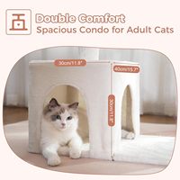 Arbre à chat floral 34 pouces, griffoir et petite tour pour chats de grande taille, avec hamac, lit supérieur amovible et condo spacieux