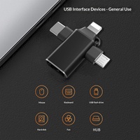 Adaptador OTG Tres en Uno Tipo C, Convertidor USB 3.0 para Tablet, Memoria USB, Ratón, Teclado