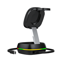 JEDI Nouveau design de chargeur sans fil magnétique LED 3 en 1, support pliable mini 15W, station de charge rapide de bureau avec câble