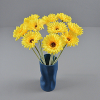Bunga Gerbera Buatan Realistis Bergaya Pastoral, Bahan Sutra, Model Daisy Afrika, Untuk Dekorasi Ruang Tamu, Tangkai Tunggal