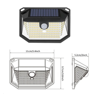 Lampe murale solaire LED extérieure avec détecteur de mouvement PIR, lumière solaire étanche IP65, alimentée par l'énergie solaire pour jardin, cour, terrasse