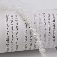 Vente en gros usine : Ruban de dentelle perlée multicolore en maille, garniture à franges de perles cousues à la main pour vêtements, sacs, bandeaux et fournitures de bricolage