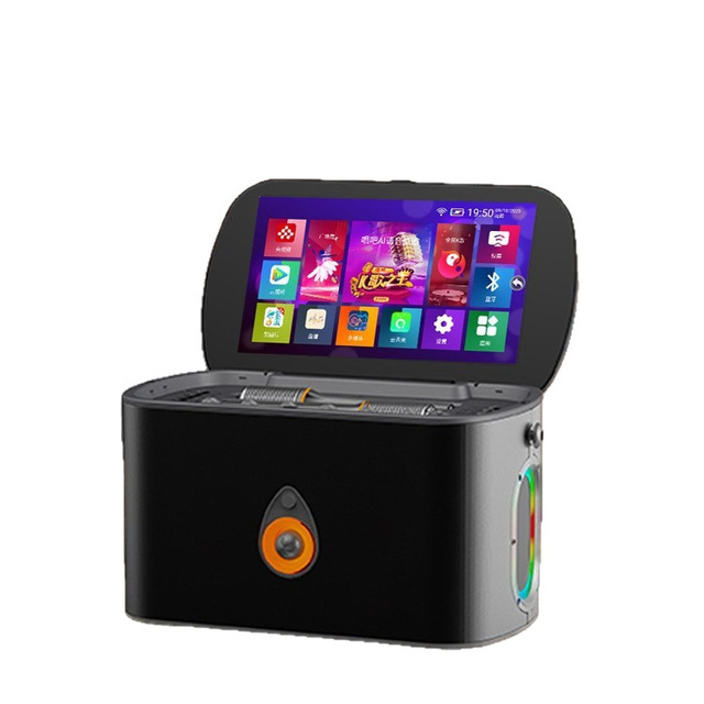 12'' Touch Screen Android BT Karaoke Machine 2 Wireless Microphones 6000mAh Rechargeable Outdoor Home KTV System Party