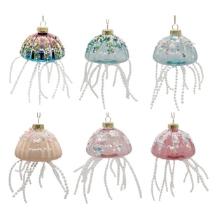 Ornamento Natalizio Unico a Forma di Medusa in Vetro, Sfera di Vetro Incantevole con Medusa per Albero di Natale - Product Image 1