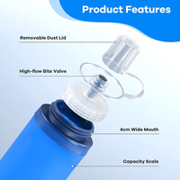 Gourde souple portable écologique avec logo personnalisé, résistante à l'eau, pour la course à pied et les activités de plein air