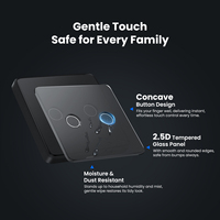 Interrupteur mural intelligent GIRIER Tuya Smart Home EU, sans fil neutre requis, verre trempé 2.5D, tactile, ZigBee