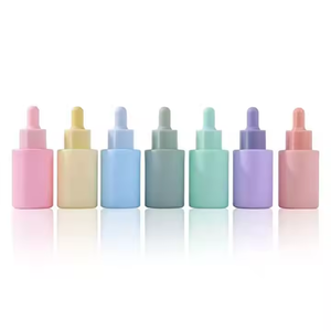 Luxurious Excellent 30ml Colorful Flat Essential Oil <b>Bottle</b> Thick Bottom Dropper Glass <b>Bottle</b> - Product Image 1