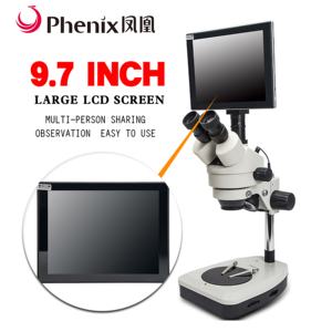 フェニックス XTL-165-CT 9.7インチ<span class=keywords><strong>LCD</strong></span> 45倍双眼ズーム実体顕微鏡 三眼顕微鏡 - Product Image 1