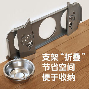 Support de bol pour nourriture pour chat, surélevé, pliable, antidérapant, facile à nettoyer pour les chats - Product Image 3